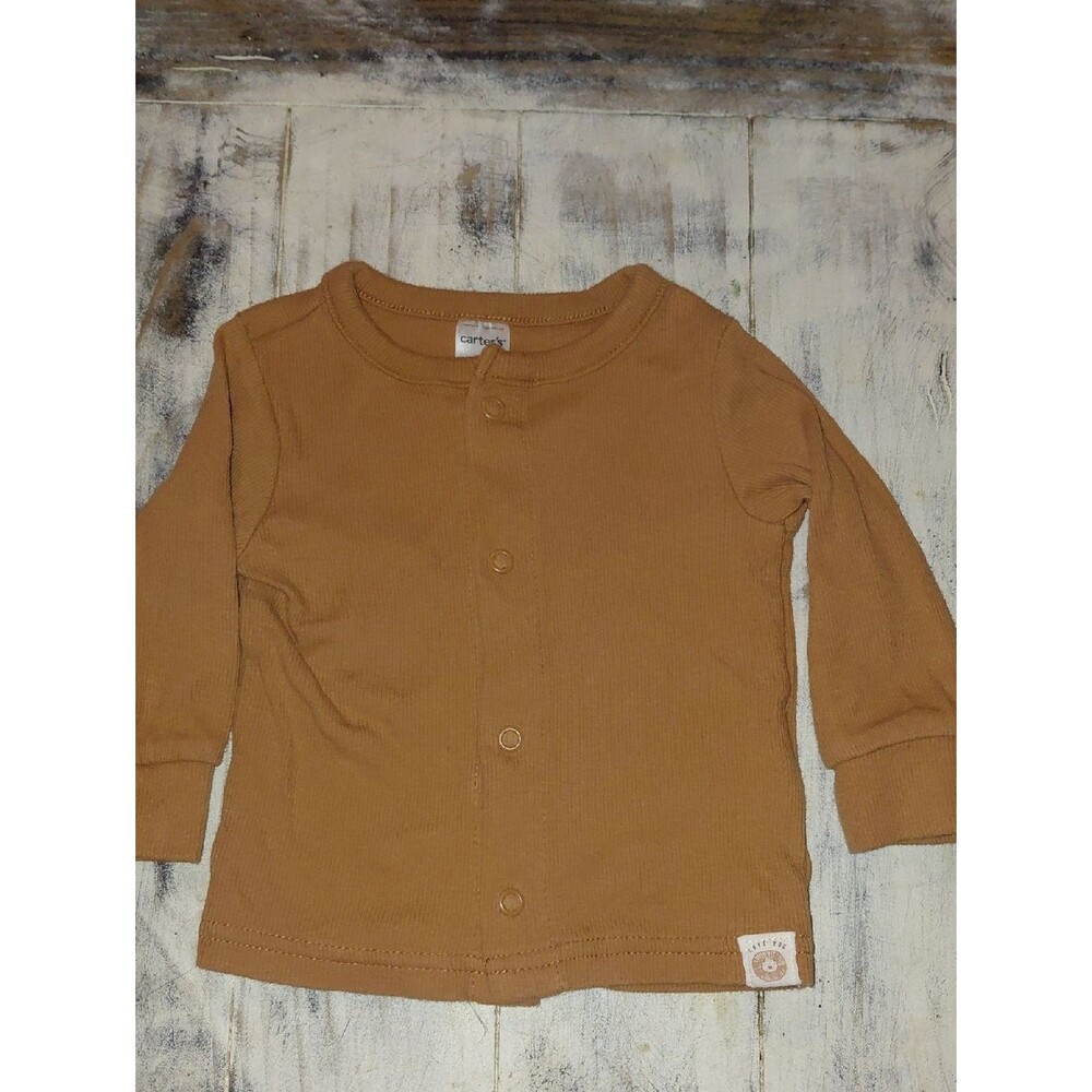 Carter's Long-Sleeve Snap Front Top in Camel Brown